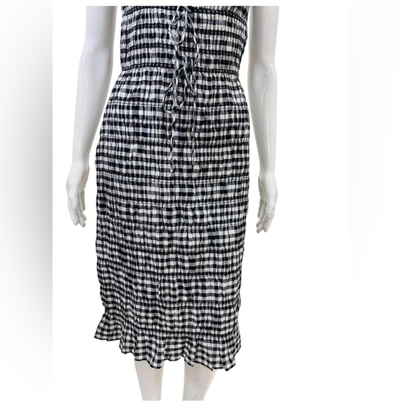 DÔEN Rosella Smocked Midi Dress - Noir Greta Gingham - Medium - Picture 6 of 13
